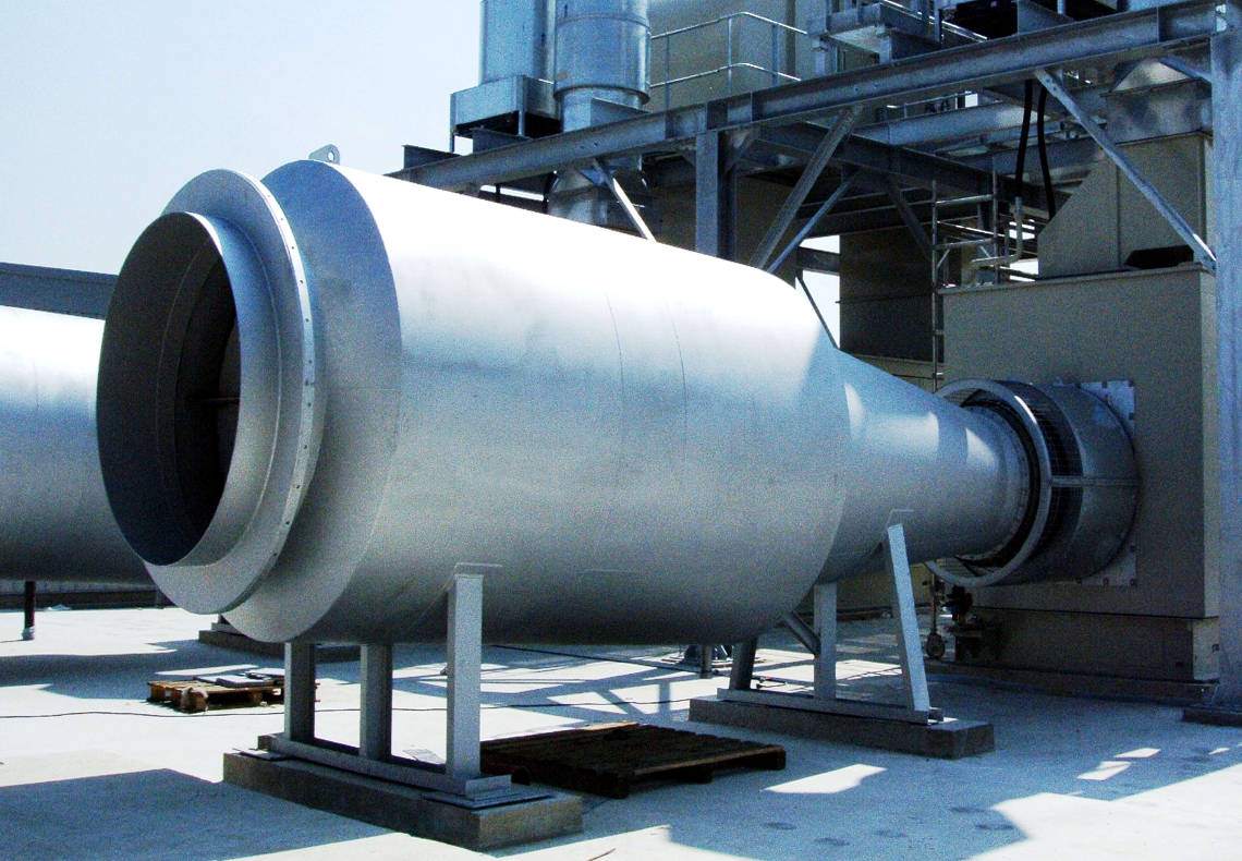 cylindrisk avgasljuddämpare i stål