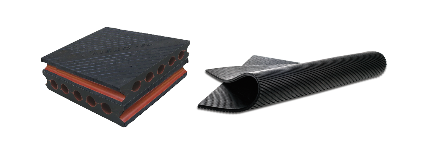 Vibrationsdämpande gummiplattor för vibrationsisolering av maskinuppställningar